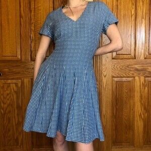 Reiss Blue and White Checkered Dress